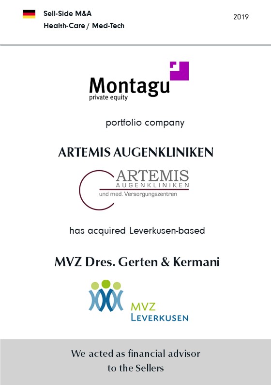 MVZ Dres. Gerten + Kermani | wurde verkauft an | ARTEMIS | ein Portfoliounternehmen von | MONTAGU
